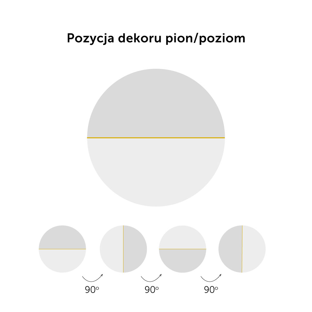 opcje zawieszenia lustra Demi z dekorem pion-poziom