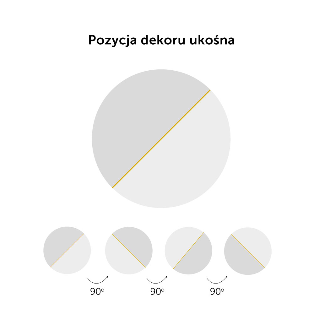 opcje zawieszenia lustra Demi z dekorem umieszczonym pod skosem