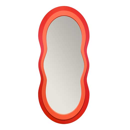 Lustro w czerwonej ramie Pulso. GieraDesign