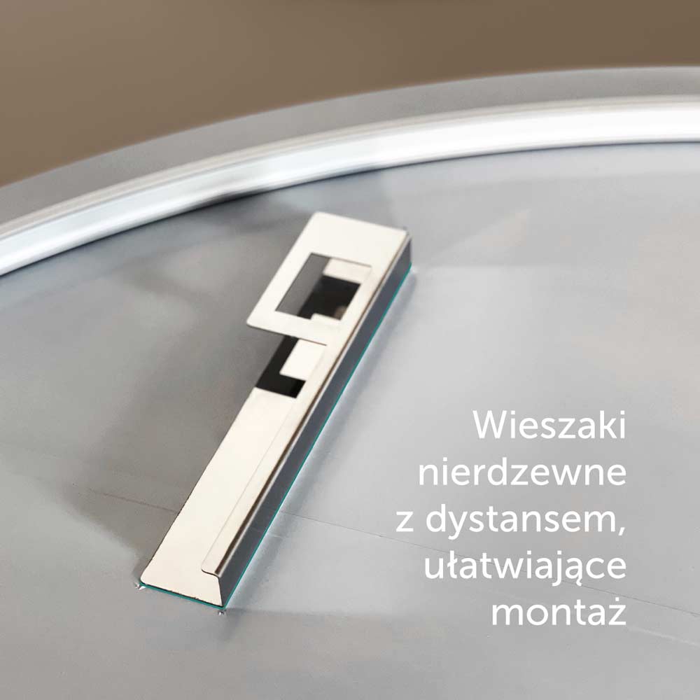 Wieszak nierdzewny do lustra LED GieraDesign